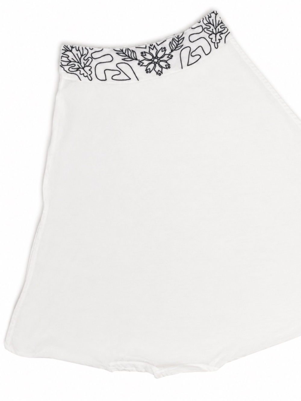 Free People White & Black Smocked Waist Boho Maxi Skirt Size S